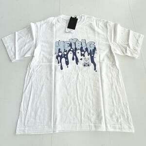 New HEYBIG Graphic Short Sleeve Tee Shirt TH-380 UNISEX SIZE L Drip Logo Hearts